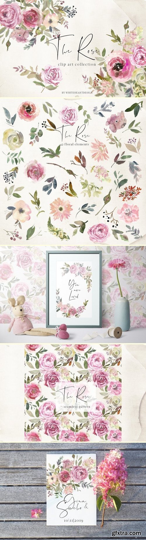 CM - The Rose Watercolor Floral Clipart 2888705