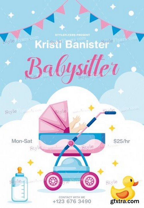 Babysitting PSD Flyer Template