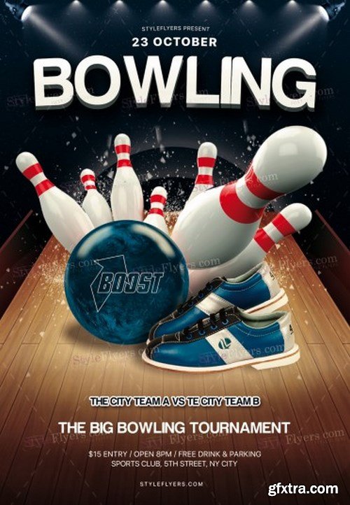 Bowling PSD Flyer Template