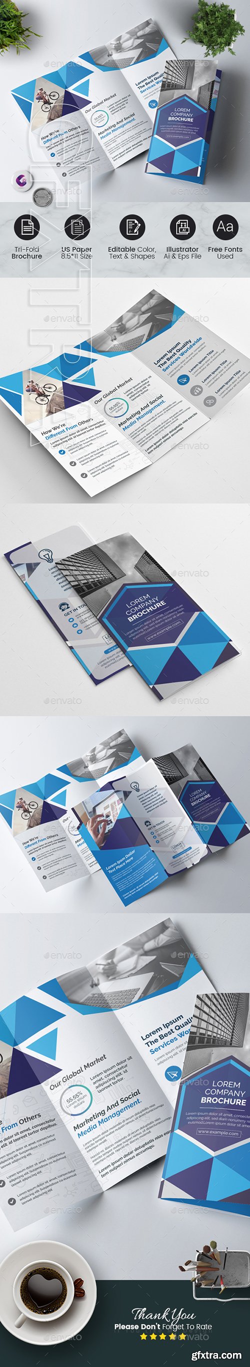 GraphicRiver - Geometric Tri-Fold Brochure 22568846