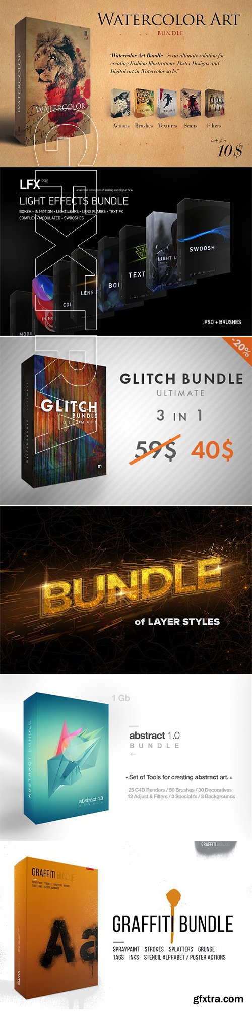 CreativeMarket - 6 in 1 BEST Effects Bundle