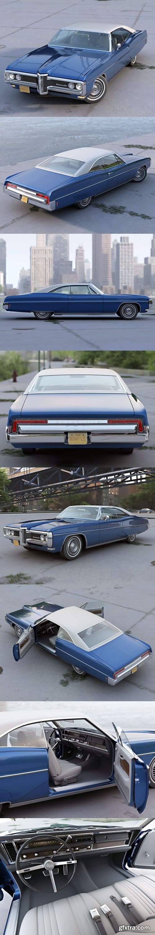 Pontiac Bonneville 2 door 1968 3D Model