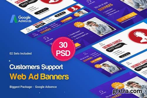 Customer Support Banners Ad - 30 PSD