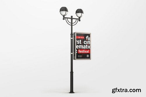 Lamp Post Advertising Mockup