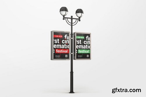 Lamp Post Advertising Mockup