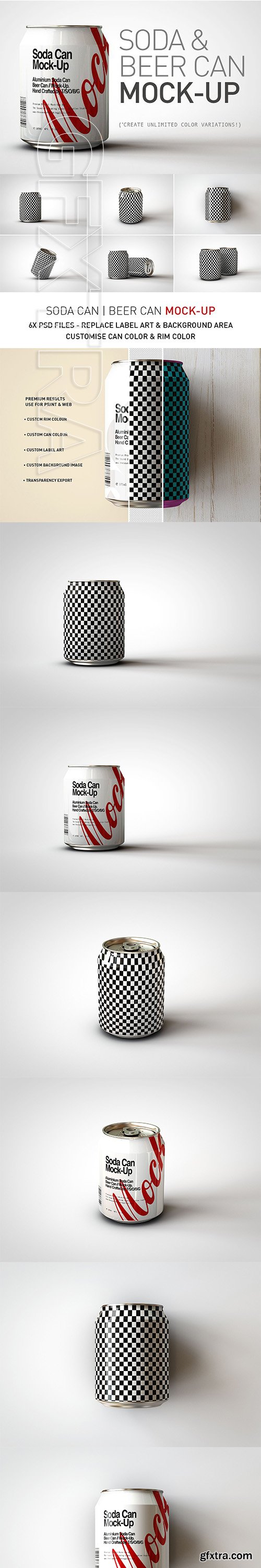 CreativeMarket - Mini Soda Can Beer Can Mock-Up V3 2895657