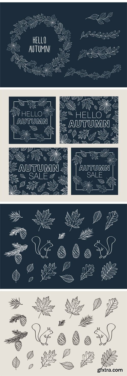 CM - Hand Drawn Leaves of Different Trees 574775