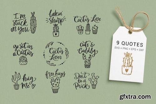 Cactus Lover quotes clipart svg