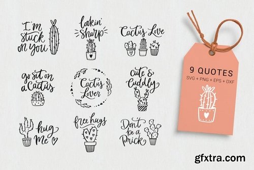 Cactus Lover quotes clipart svg