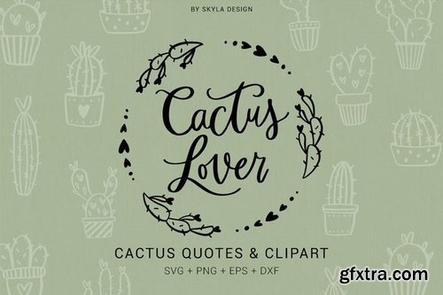 Cactus Lover quotes clipart svg