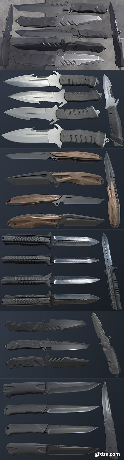 Cubebrush - HQ PBR Combat knives pack