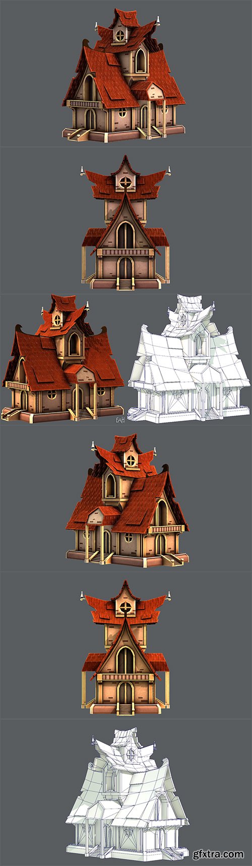 Cubebrush - House Cartoon V02