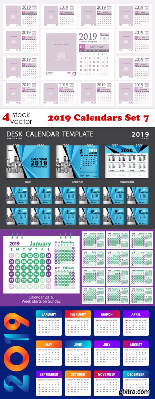 Vectors - 2019 Calendars Set 7