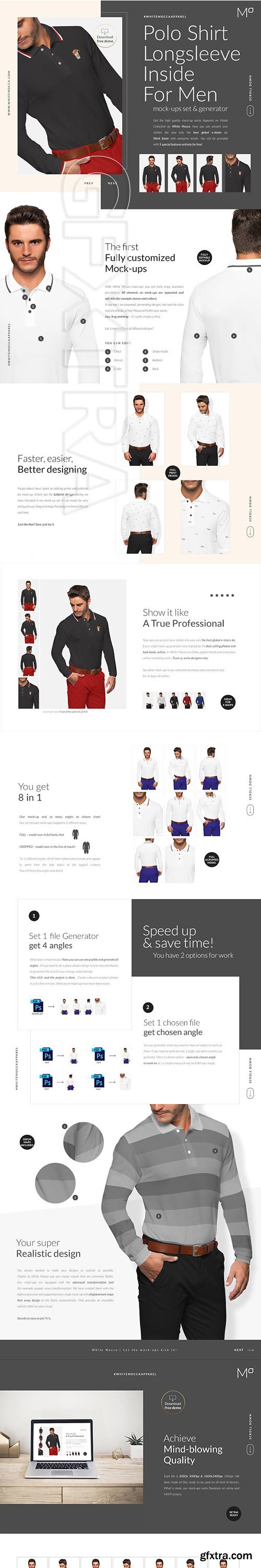 Download CreativeMarket - Men Polo Longsleeve Mockup FREE DEMO ...