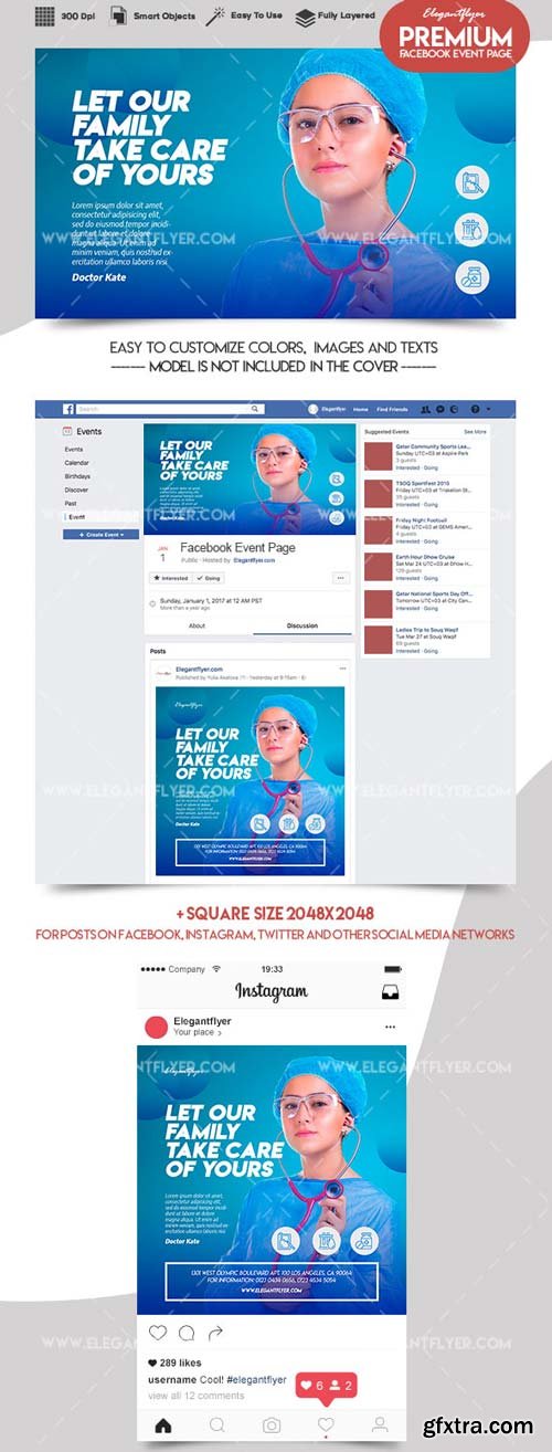 Medical V1 2018 Facebook Event + Instagram template