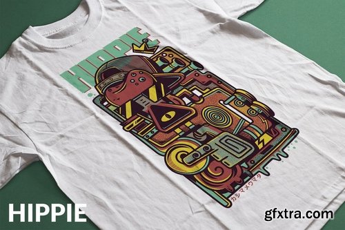 Hippie T-Shirt Design Template