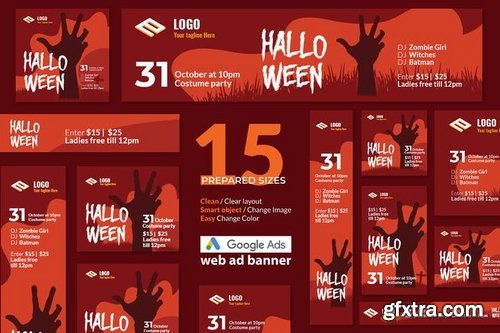 Halloween Event Google Ads Web Banner - Huen