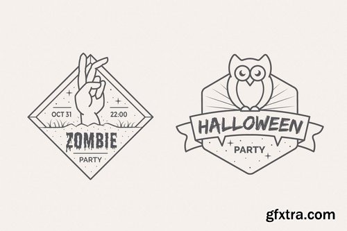 Halloween Badges - Outline Version