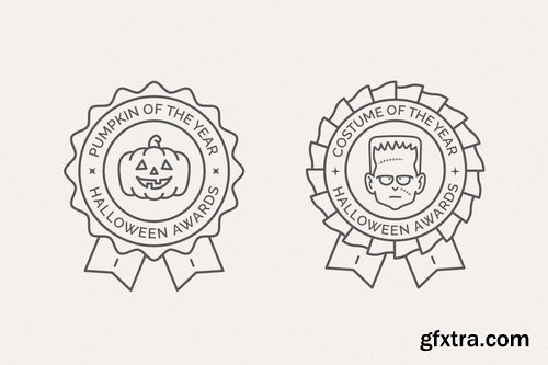 Halloween Badges - Outline Version