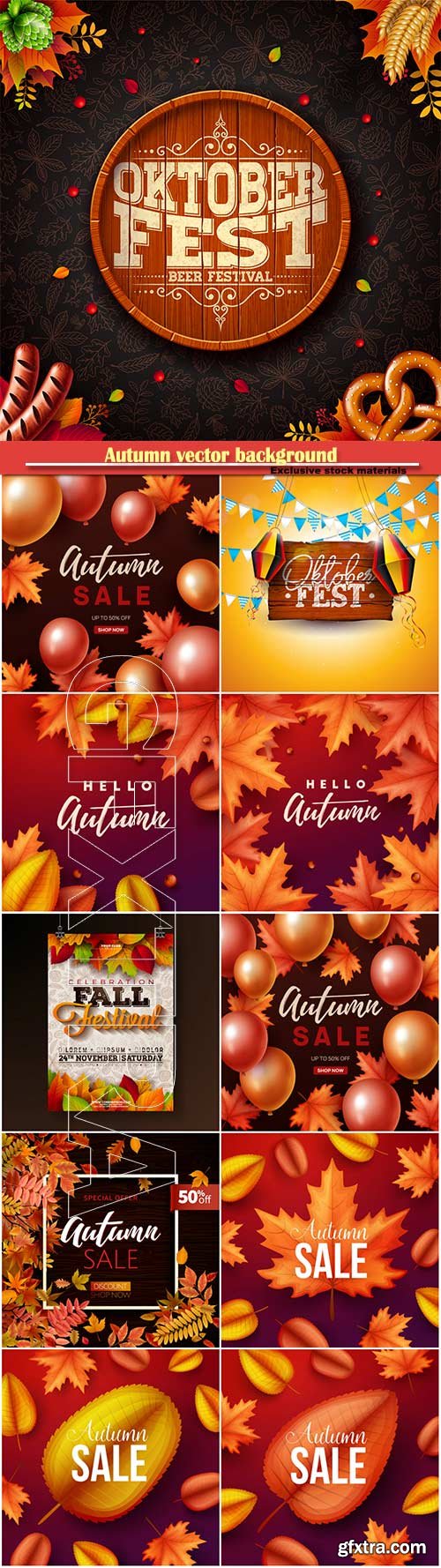 Autumn vector background, party flyer, oktoberfest banner