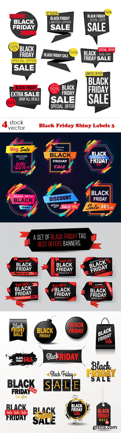 Vectors - Black Friday Shiny Labels 3