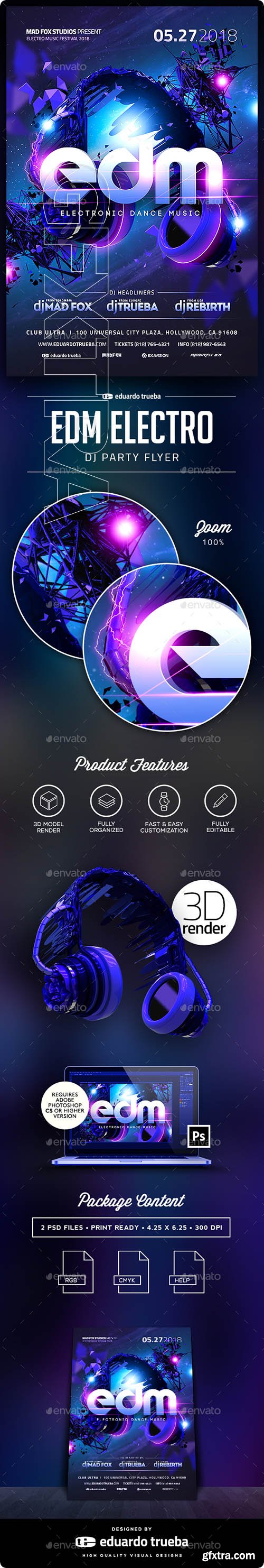 GraphicRiver - EDM Electro Dj Party Flyer 22607840