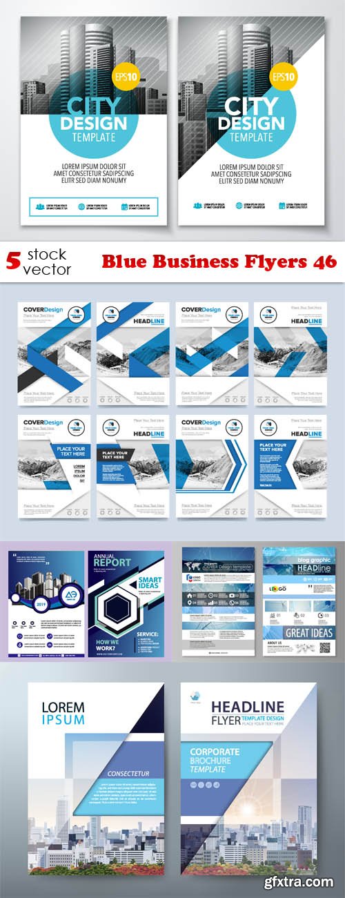 Vectors - Blue Business Flyers 46