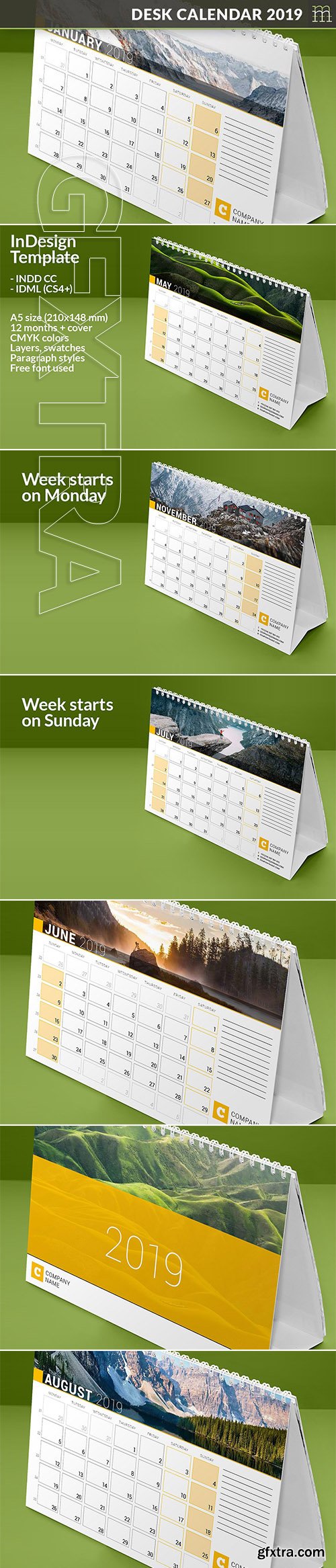 CreativeMarket - Desk Calendar 2019 (DC034-19) 2965680