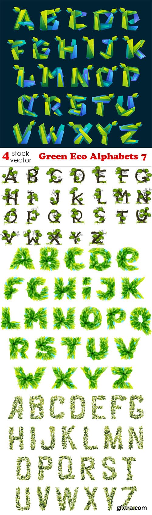 Vectors - Green Eco Alphabets 7