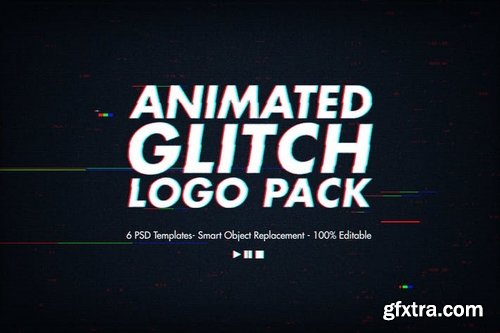 Animated Glitch Logo Pack - Photoshop Templates