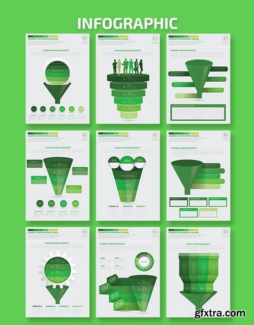 Green Filter Funnel Infographic Design