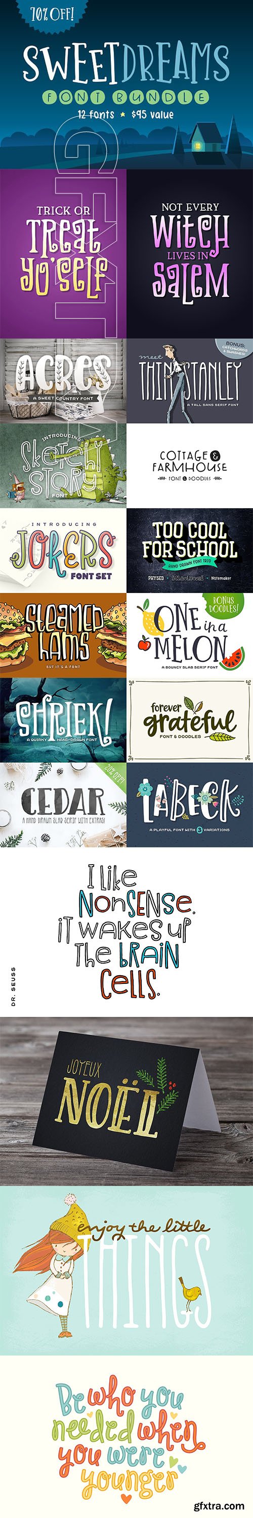 CreativeMarket - Sweet Dreams Font Bundle 2981266