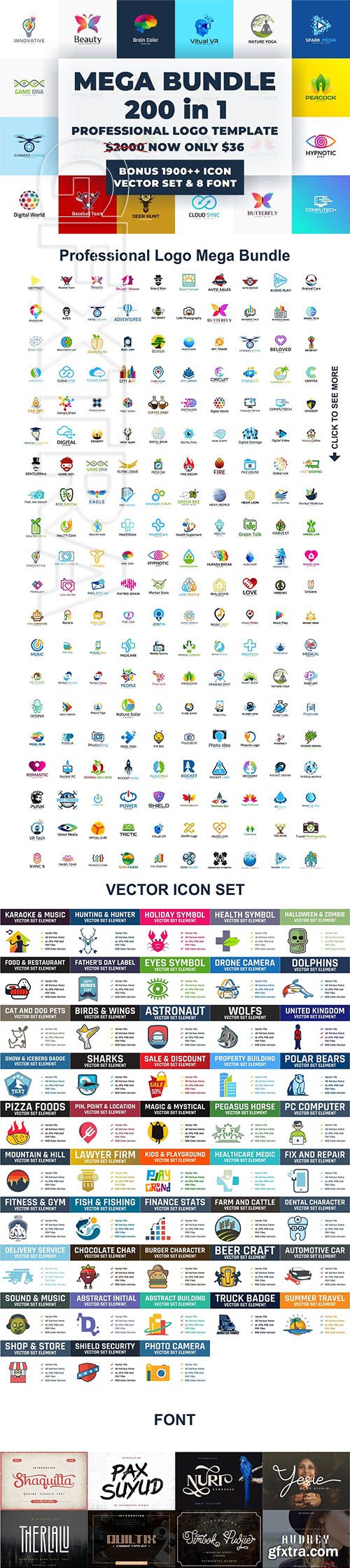 CreativeMarket - Logo Template Mega Bundle - 200 in 1 2932201