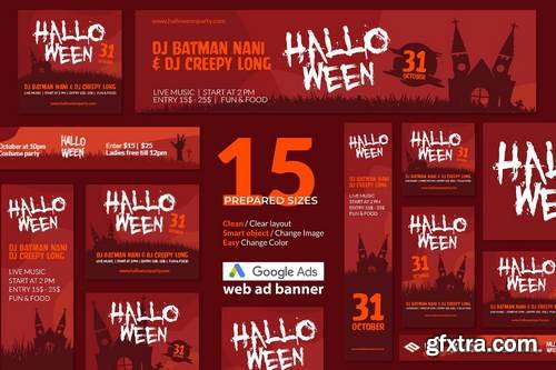 Halloween Event Google Ads Web Banner - Huen