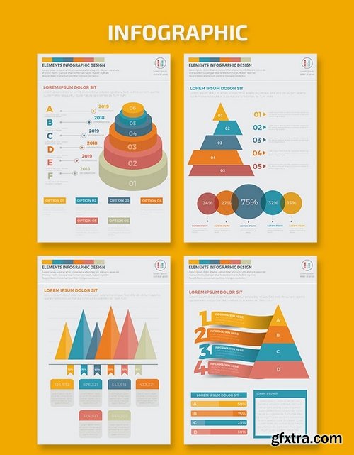 Pyramid Infographic Elements Design