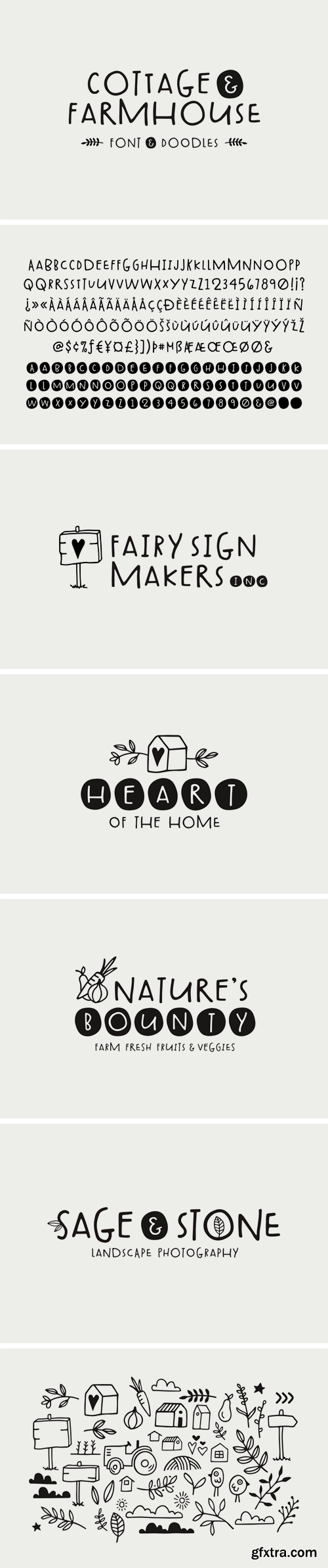 CM - Cottage & Farmhouse Font + Doodles 2735015