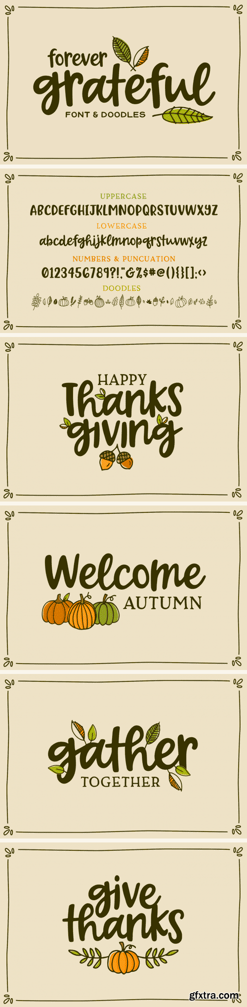 Thehungryjpeg - Forever Grateful Font & Doodles 3493639