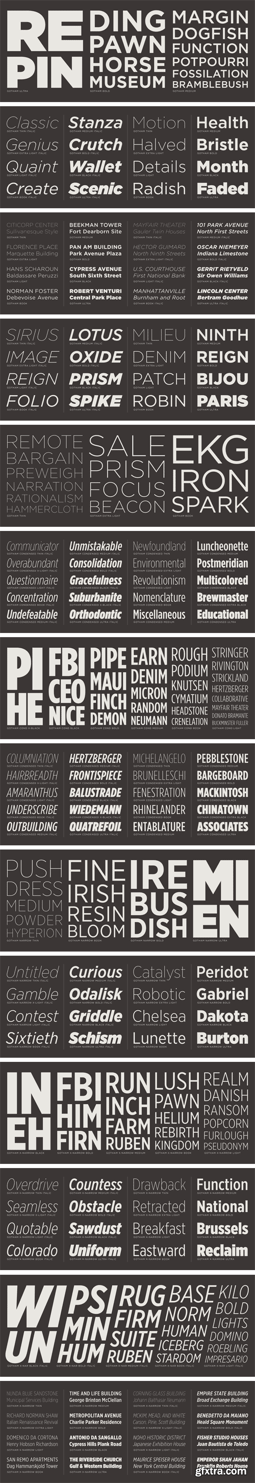 Gotham Bundle - 12 Families | 138 Fonts - Extended Latin, Greek, Cyrillic