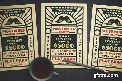 Movember Party Flyer