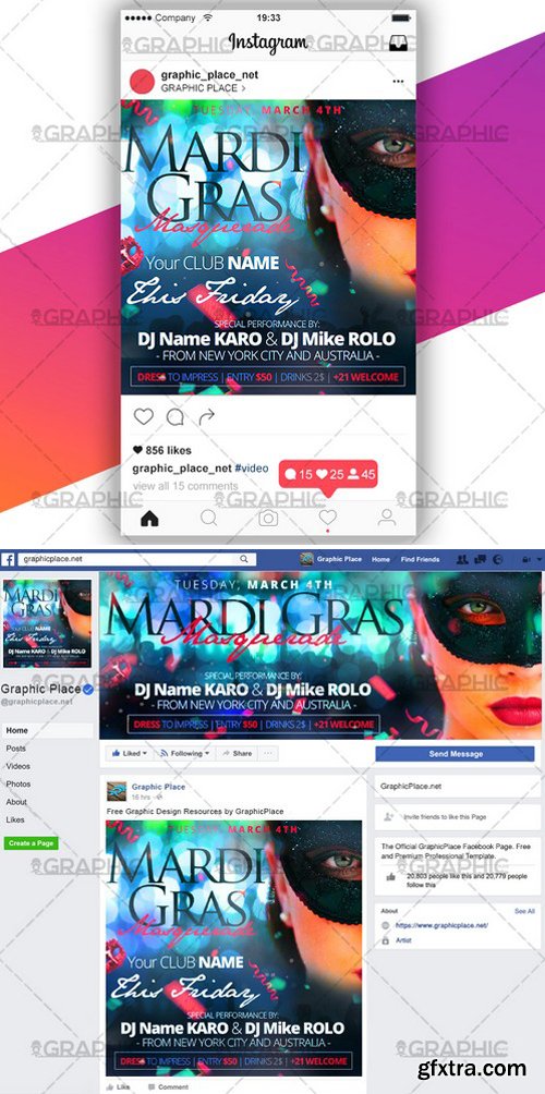 MARDI GRAS PARTY &ndash; SOCIAL MEDIA VIDEO TEMPLATE