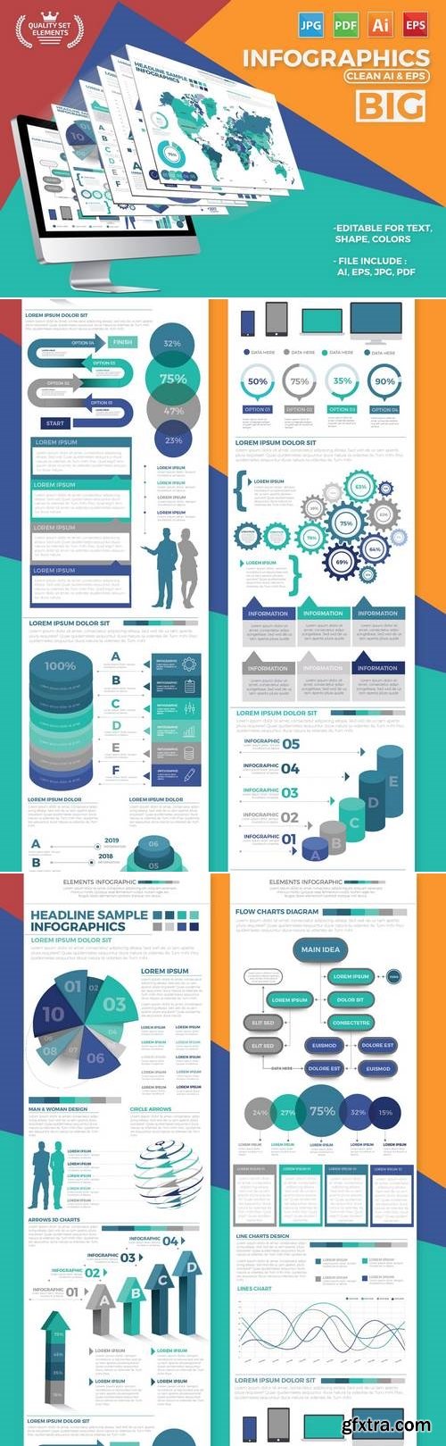 Big Set Infographics Elements Design