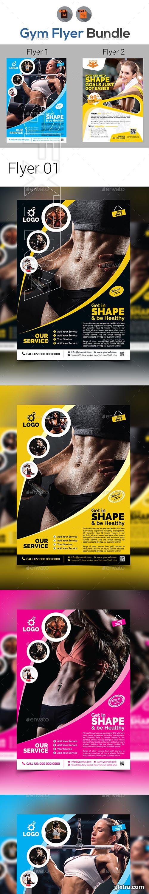 GraphicRiver - Fitness Flyers Bundle 22603958