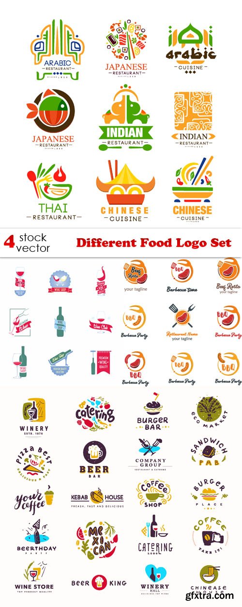 Vectors - Different Food Logo Set