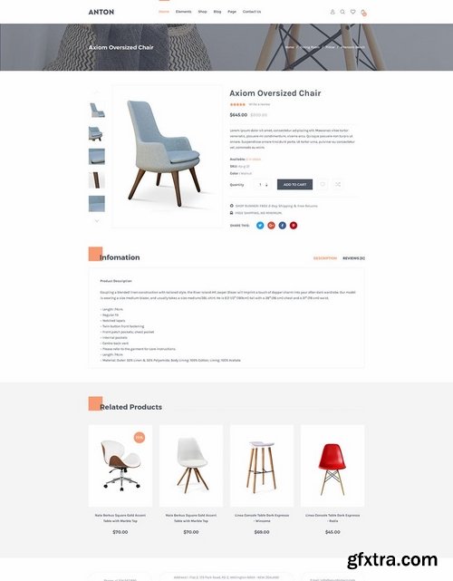 Anton eCommerce Furniture PSD Template