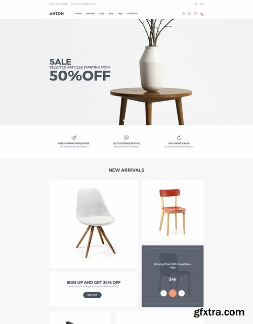 Anton eCommerce Furniture PSD Template