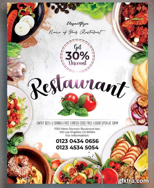 Restaurant V15 2018 Flyer PSD Template