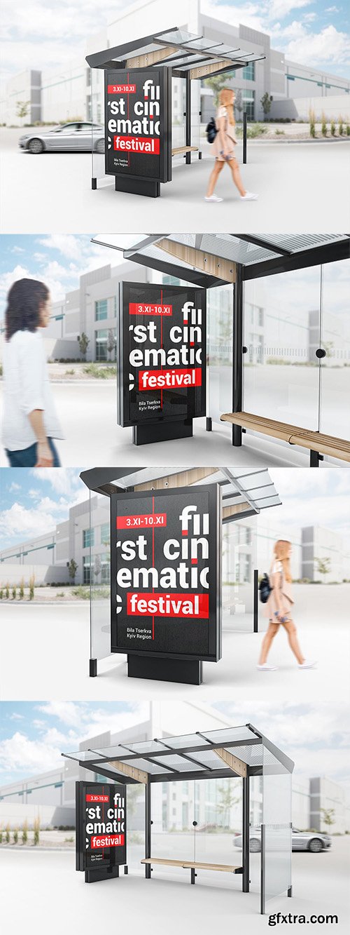 Bus Stop Lightbox Mockup