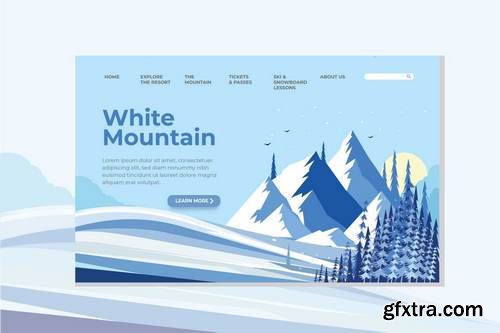 White Mountain Landing Page Illustration