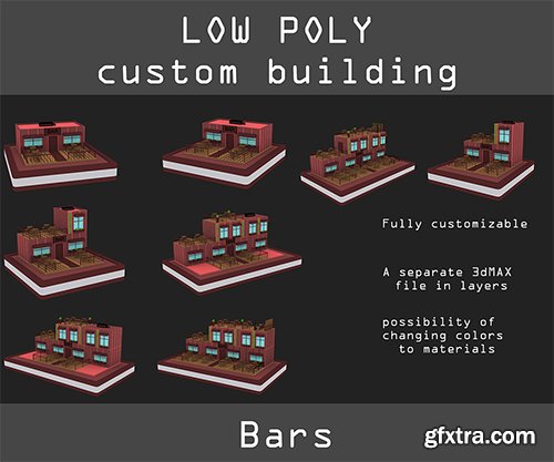 Cubebrush - Low poly Bars pack