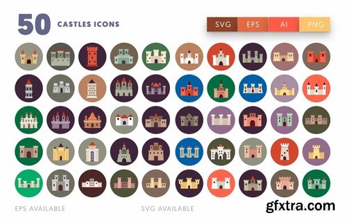 50 Castle Icons